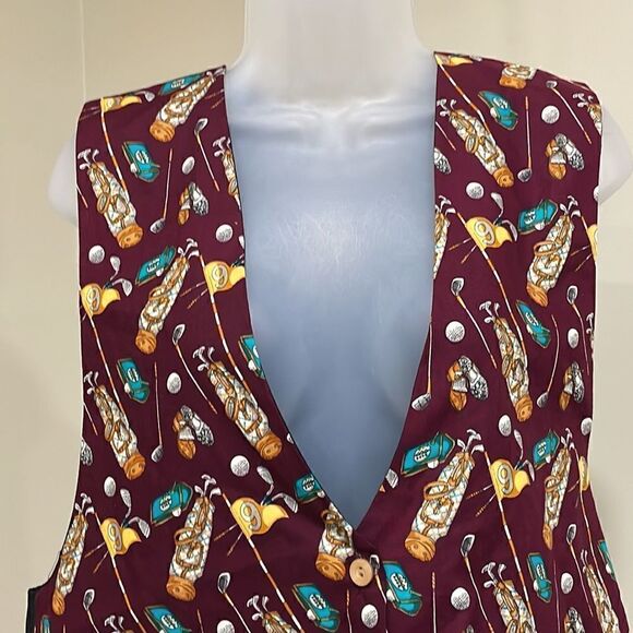 NWOT JLN USA Golf Patterned Vest.  Size L large grande 12/14 - Picture 2 of 8